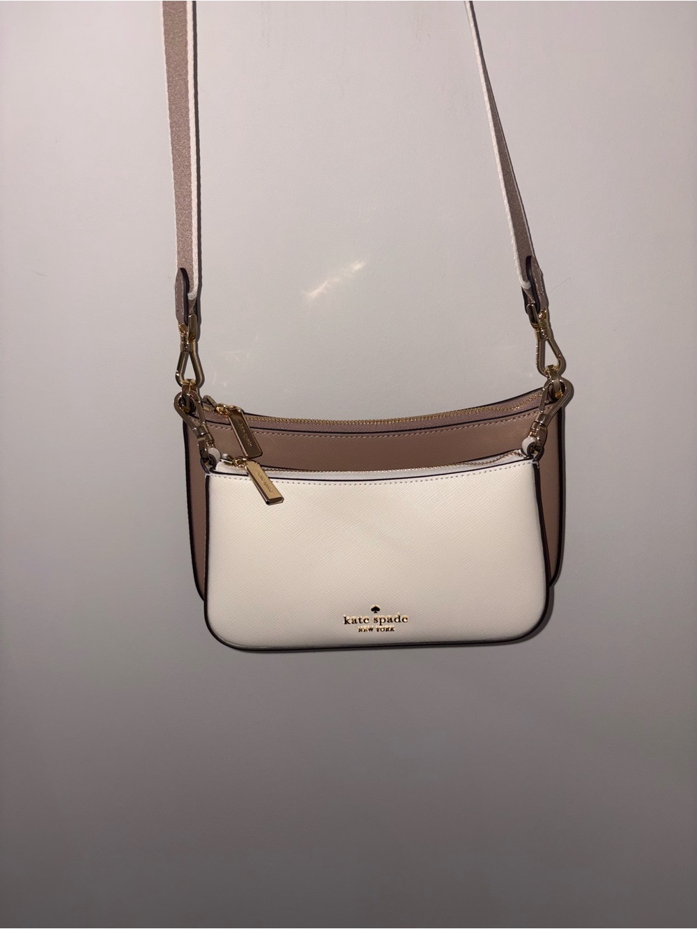 Kate Spade Dual Cream & Tan Crossbody Purse! - Picture 2 of 11